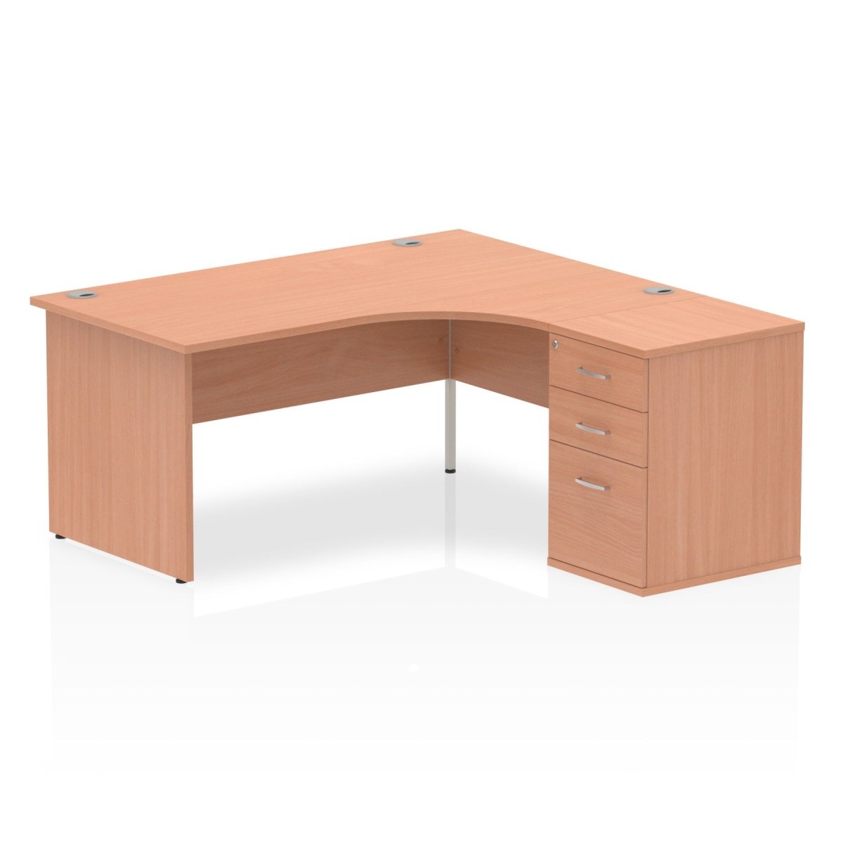 Office furniture impulse-panel-end-crescent-desk-workstation Dynamic  Beech 160 Right Wide 600 Pedestal