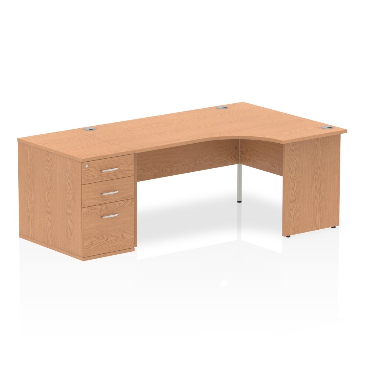 Office furniture impulse-panel-end-crescent-desk-workstation Dynamic  Oak 160 Right Wide 800 Pedestal