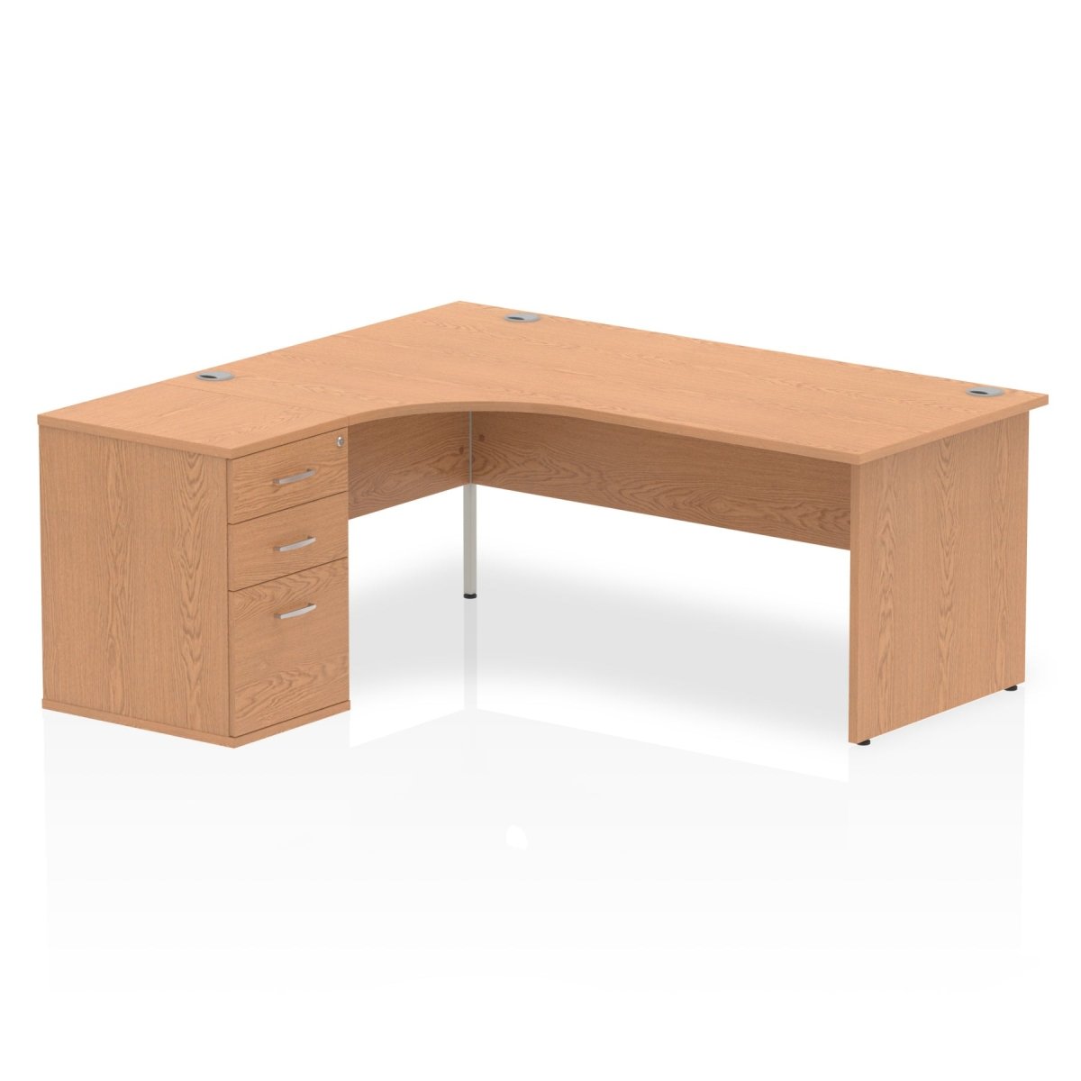 Office furniture impulse-panel-end-crescent-desk-workstation Dynamic  Oak 180 Left Wide 600 Pedestal