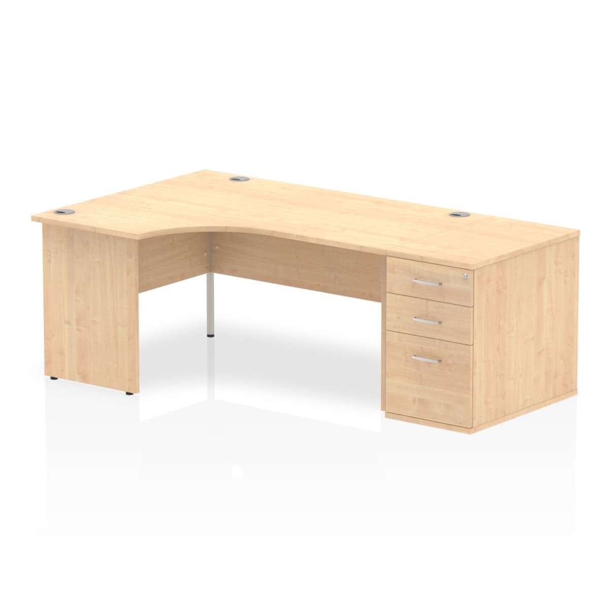 Office furniture impulse-panel-end-crescent-desk-workstation Dynamic  Maple 160 Left Wide 800 Pedestal