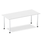 Office Table Impulse 180cm Straight Table With Post Leg White White Dynamic Office  