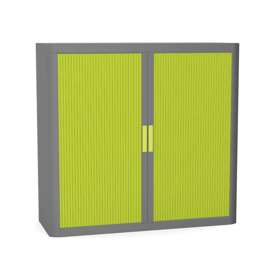 Office Cupboard Tambour Low 100cm Sliding Door Cabinet Create Colour Combinations  Black Grey