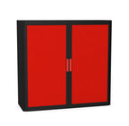 Office Cupboard Tambour Low 100cm Sliding Door Cabinet Create Colour Combinations  Grey Red