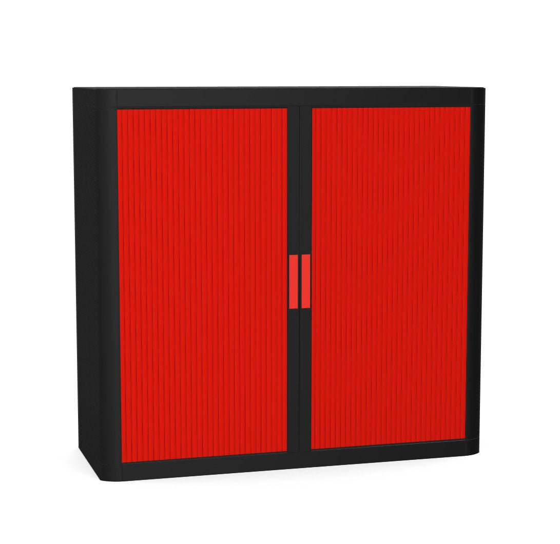 Office Cupboard Tambour Low 100cm Sliding Door Cabinet Create Colour Combinations  Grey Red