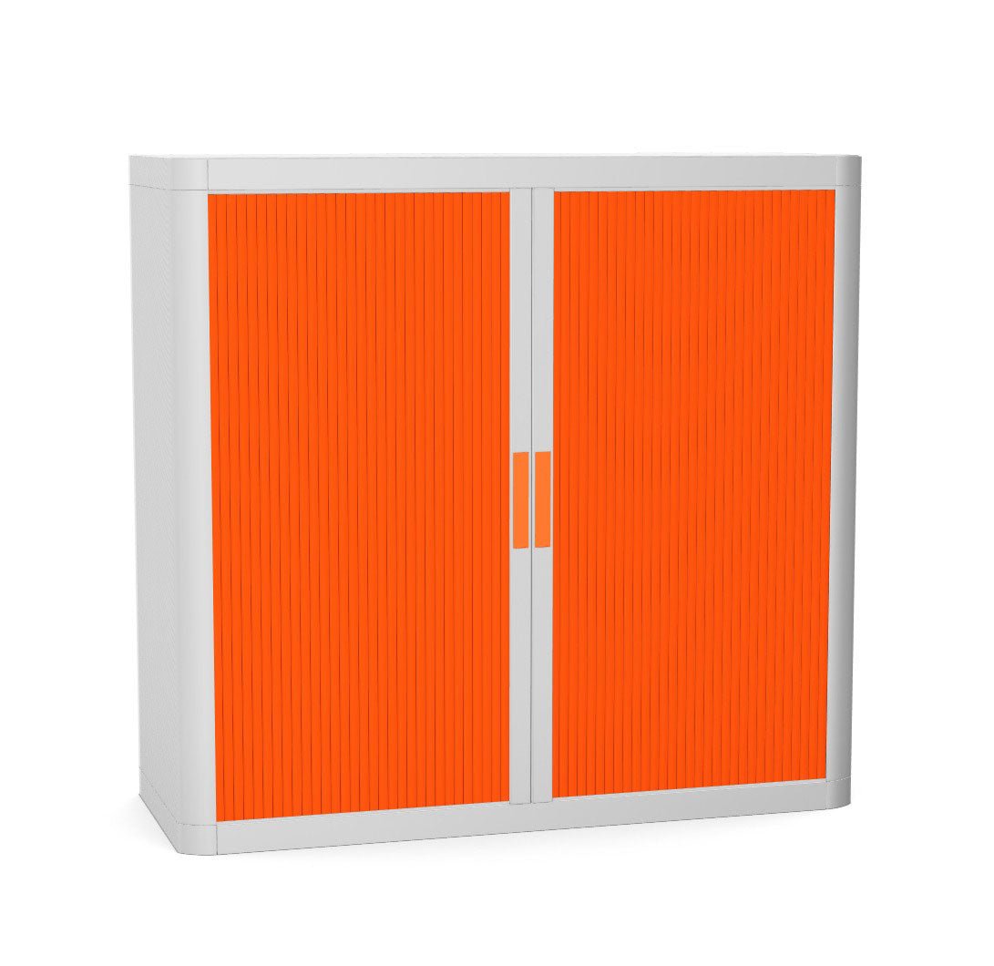 Office Cupboard Tambour Low 100cm Sliding Door Cabinet Create Colour Combinations  Grey White