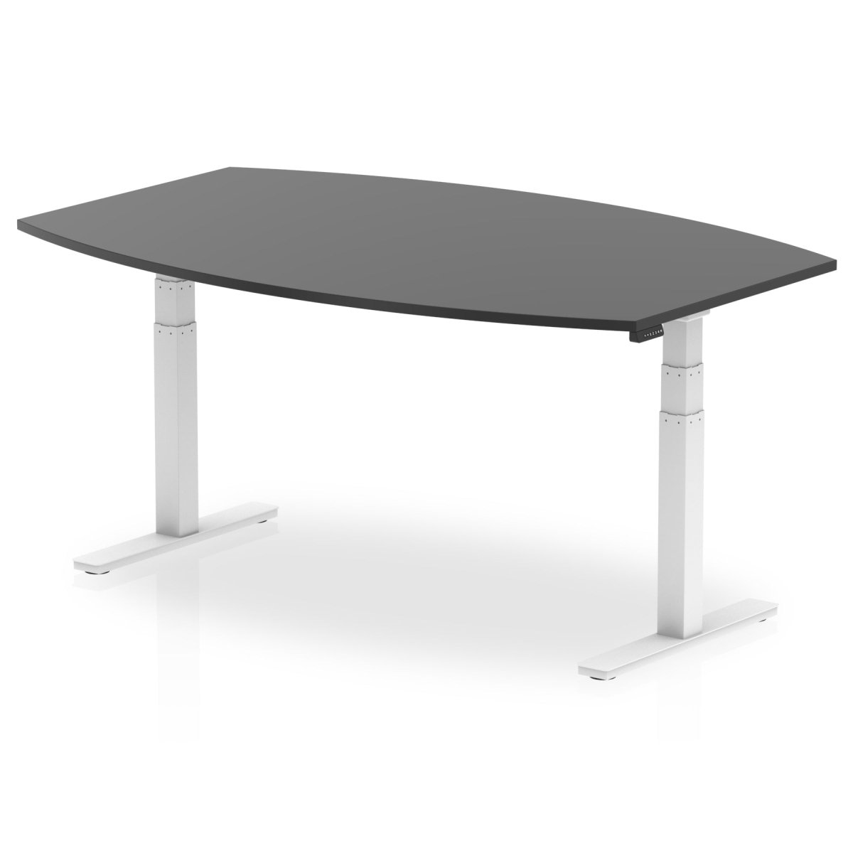Office furniture high-gloss-writable-boardroom-table-height-adjustable Dynamic  Black 180  Wide White Wide