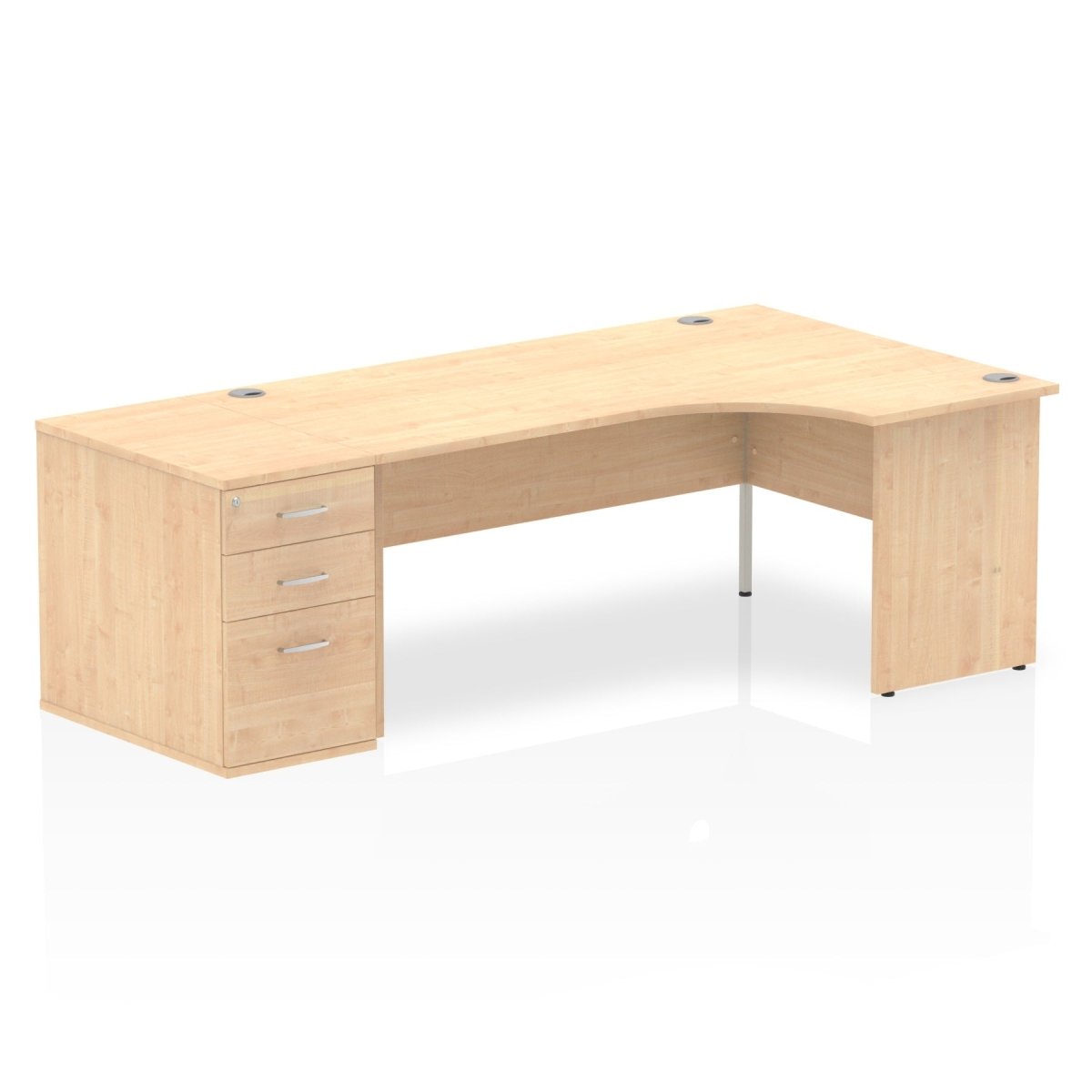 Office furniture impulse-panel-end-crescent-desk-workstation Dynamic  Maple 180 Right Wide 800 Pedestal