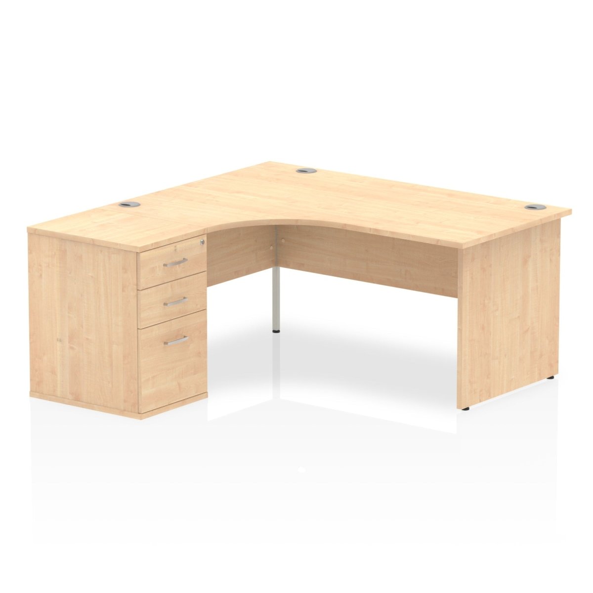 Office furniture impulse-panel-end-crescent-desk-workstation Dynamic  Maple 160 Left Wide 600 Pedestal