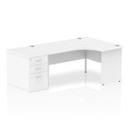 Office furniture impulse-panel-end-crescent-desk-workstation Dynamic  White 160 Right Wide 800 Pedestal
