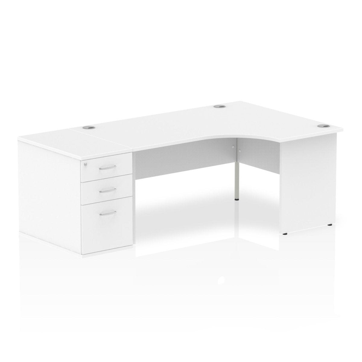 Office furniture impulse-panel-end-crescent-desk-workstation Dynamic  White 160 Right Wide 800 Pedestal