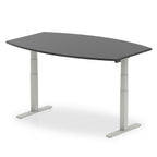 Office Writable Boardroom Table High Gloss Height Adjustable by Dynamic Black 180  Wide Silver Wide