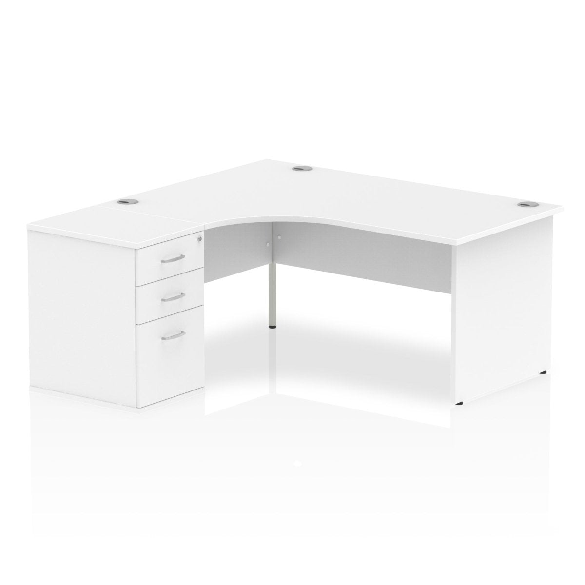 Office furniture impulse-panel-end-crescent-desk-workstation Dynamic  White 160 Left Wide 600 Pedestal