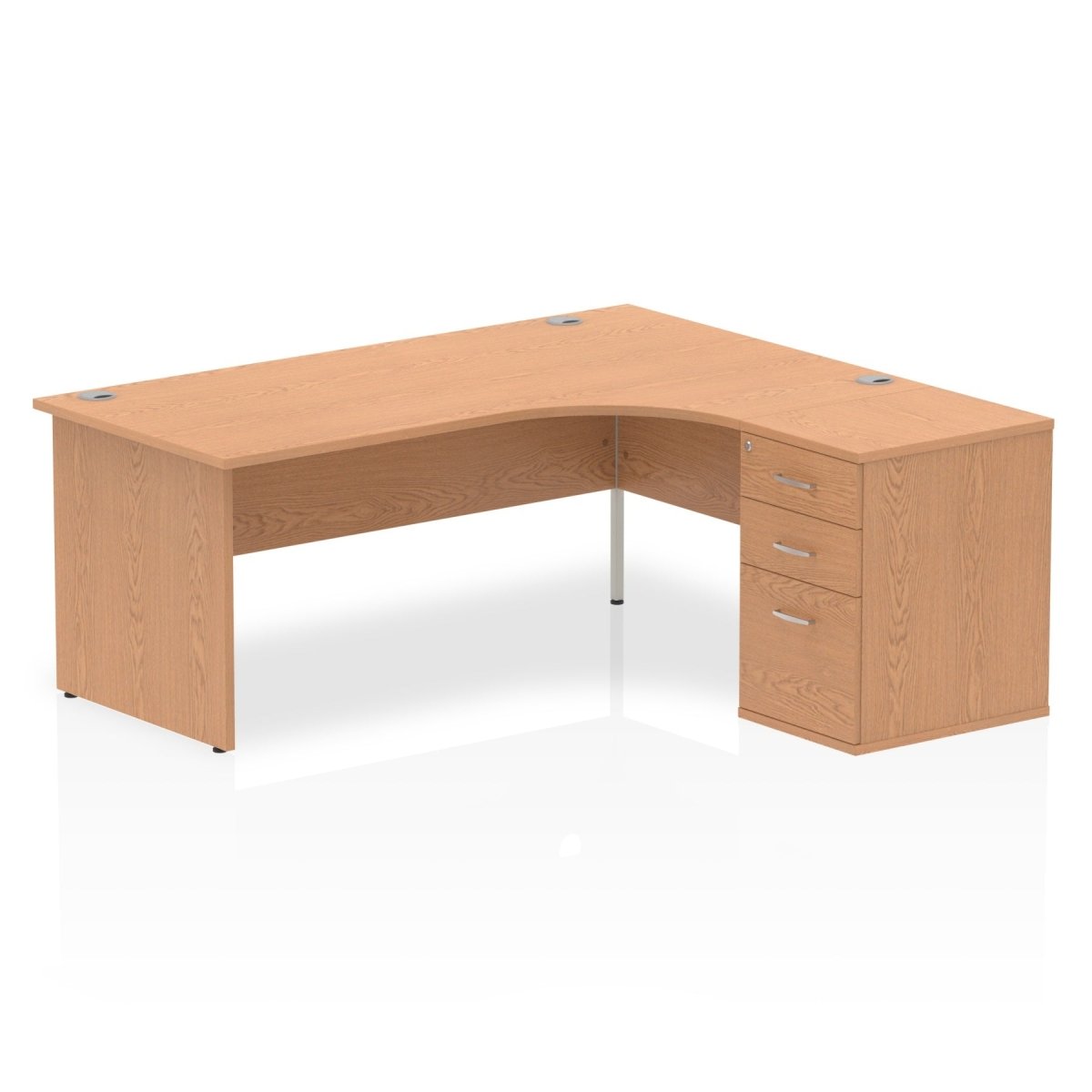 Office furniture impulse-panel-end-crescent-desk-workstation Dynamic  Oak 180 Right Wide 600 Pedestal