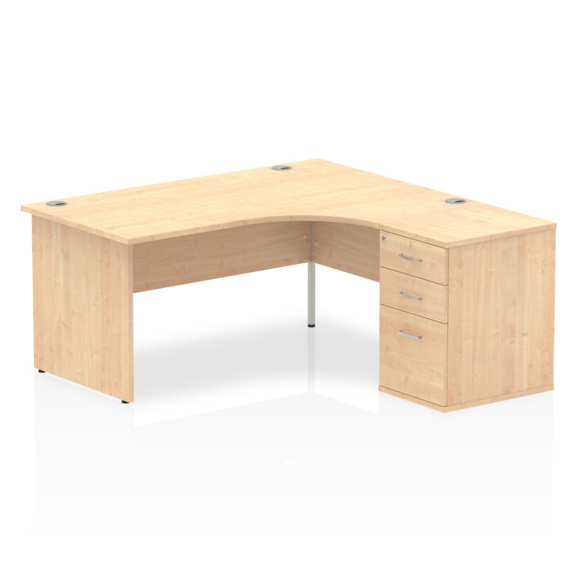 Office furniture impulse-panel-end-crescent-desk-workstation Dynamic  Maple 160 Right Wide 600 Pedestal