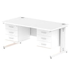 Office furniture impulse-160mm-cable-managed-straight-desk-with-fixed-pedestal Dynamic  WHITE Desk Colour 3 Drawer x2 