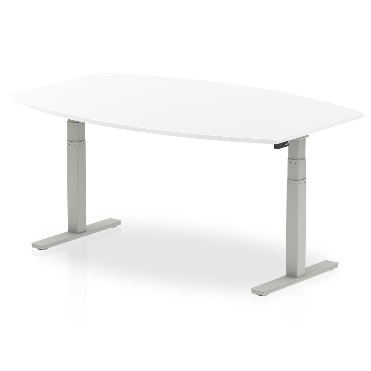 Office furniture high-gloss-writable-boardroom-table-height-adjustable Dynamic  White 180  Wide Silver Wide