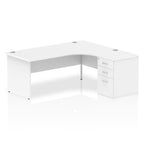 Office furniture impulse-panel-end-crescent-desk-workstation Dynamic  White 180 Right Wide 600 Pedestal