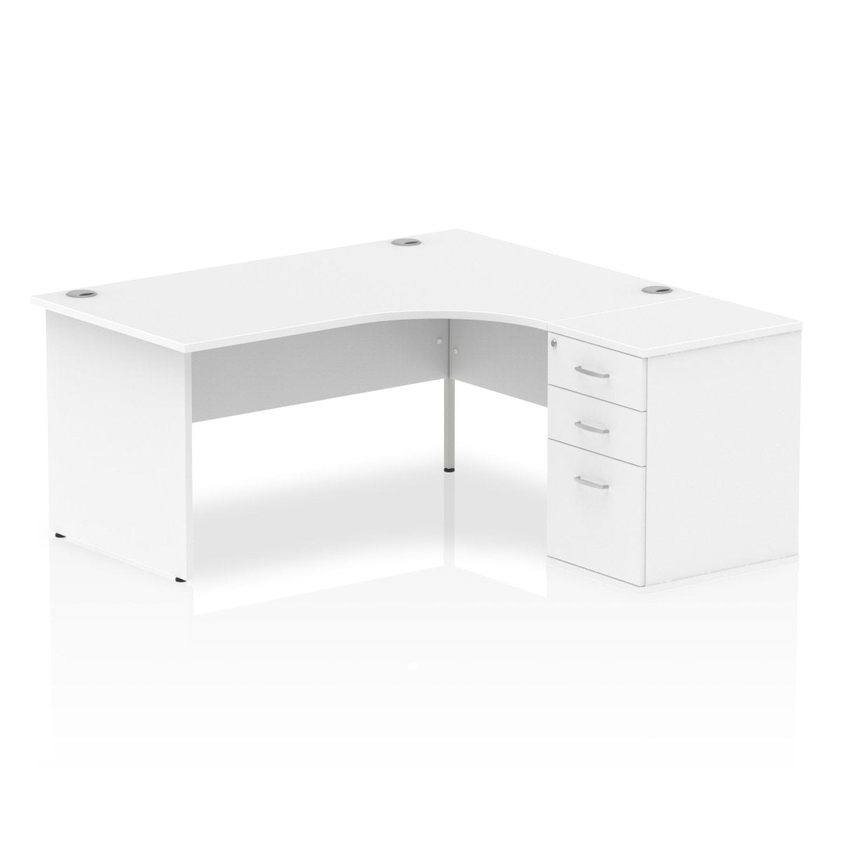 Office furniture impulse-panel-end-crescent-desk-workstation Dynamic  White 160 Right Wide 600 Pedestal