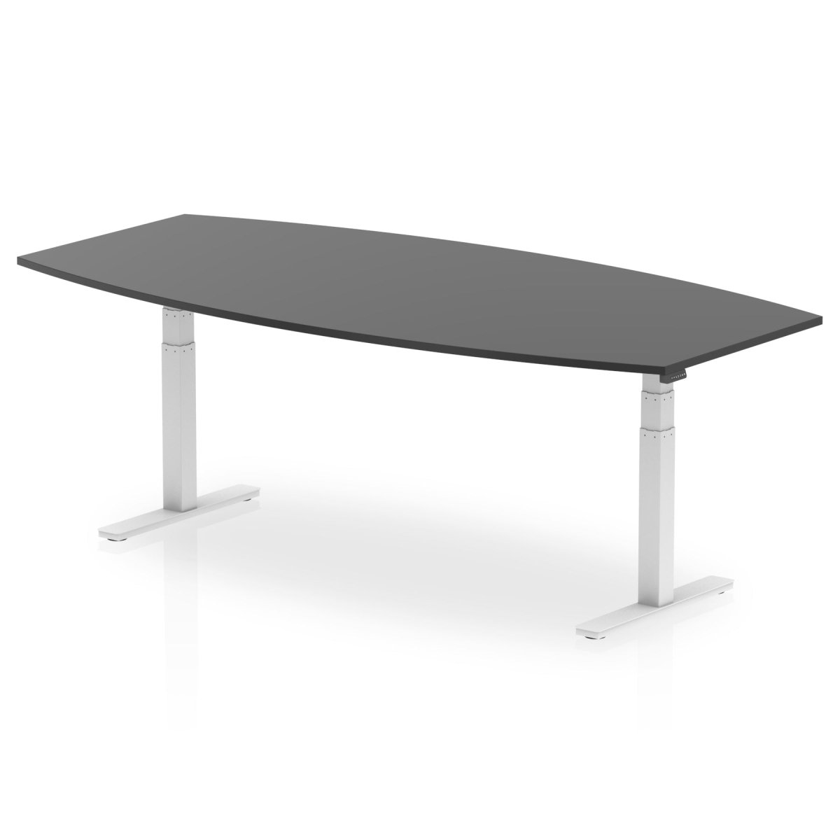 Office furniture high-gloss-writable-boardroom-table-height-adjustable Dynamic  Black 240  Wide White Wide