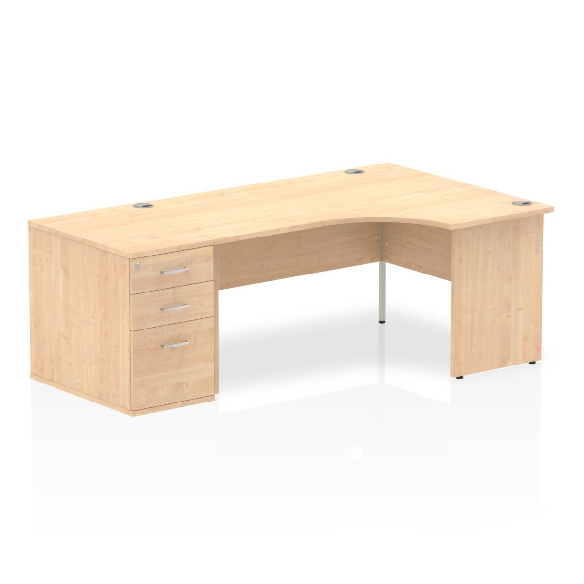 Office furniture impulse-panel-end-crescent-desk-workstation Dynamic  Maple 160 Right Wide 800 Pedestal