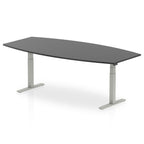 Office furniture high-gloss-writable-boardroom-table-height-adjustable Dynamic  Black 240  Wide Silver Wide