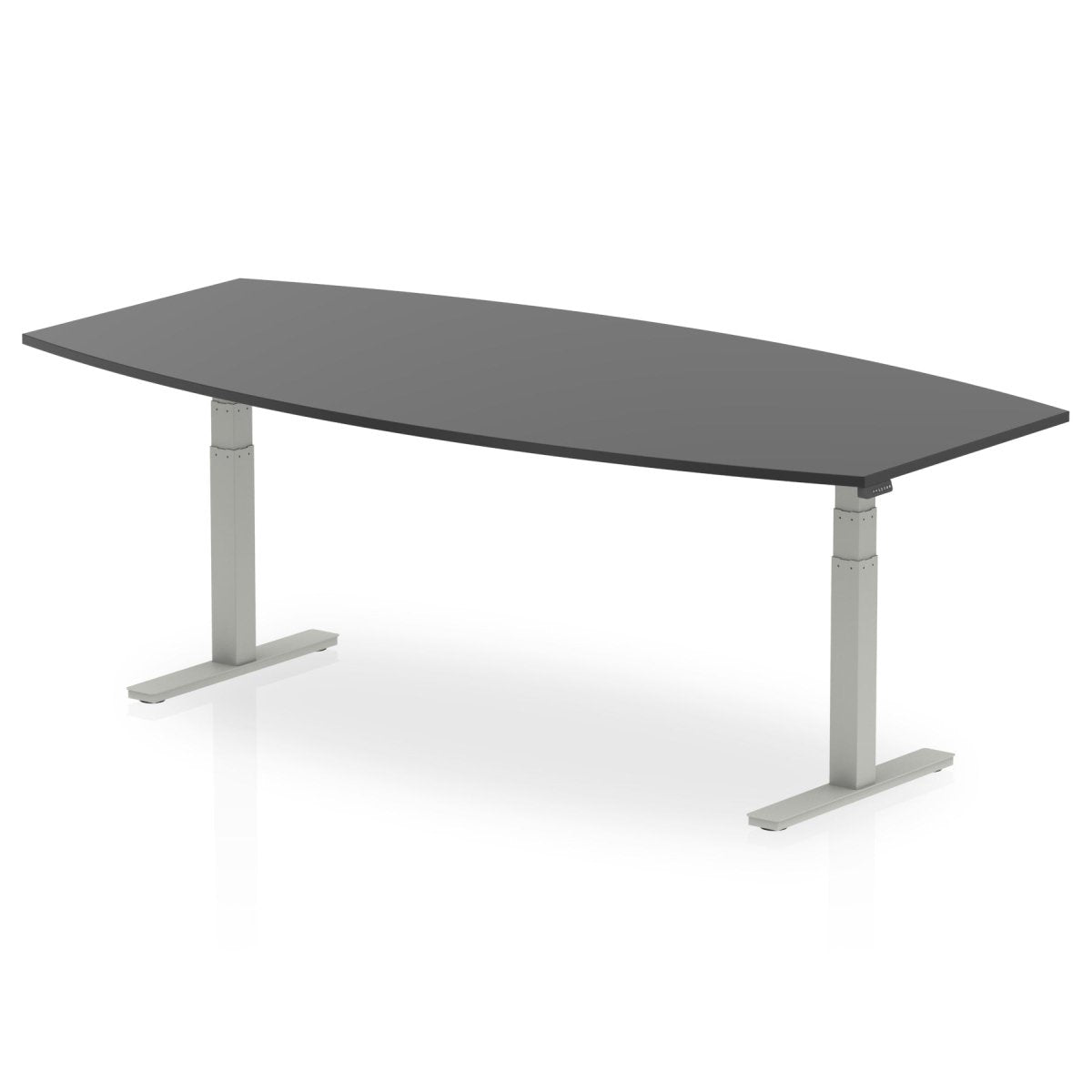 Office furniture high-gloss-writable-boardroom-table-height-adjustable Dynamic  Black 240  Wide Silver Wide