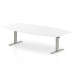 Office furniture high-gloss-writable-boardroom-table-height-adjustable Dynamic  White 240  Wide Silver Wide