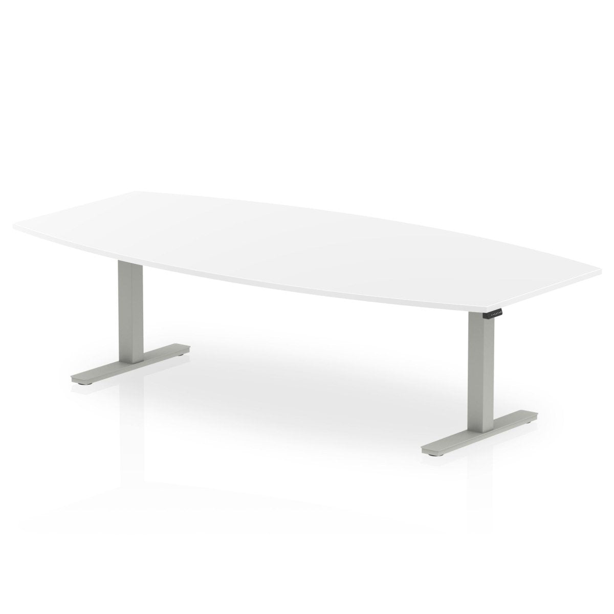 Office furniture high-gloss-writable-boardroom-table-height-adjustable Dynamic  White 240  Wide Silver Wide
