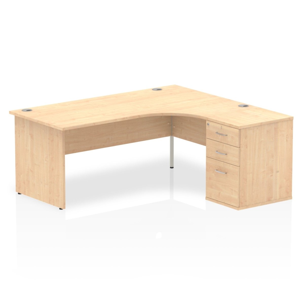 Office furniture impulse-panel-end-crescent-desk-workstation Dynamic  Maple 180 Right Wide 600 Pedestal