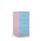 Colourful 3 drawer filing cbainet ion 360 degree view and AR choose colours