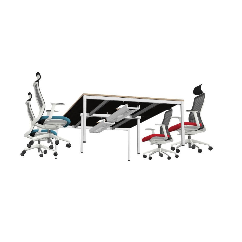 4 person Desk Set Configurator 4 Office FurnitureThat’s My Office Furniture, 360 Degree View storage, desk, chair
