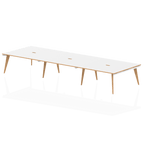 Office furniture oslo-b2b-desk Dynamic  White/Natural Wood 160 Wide 6 Person