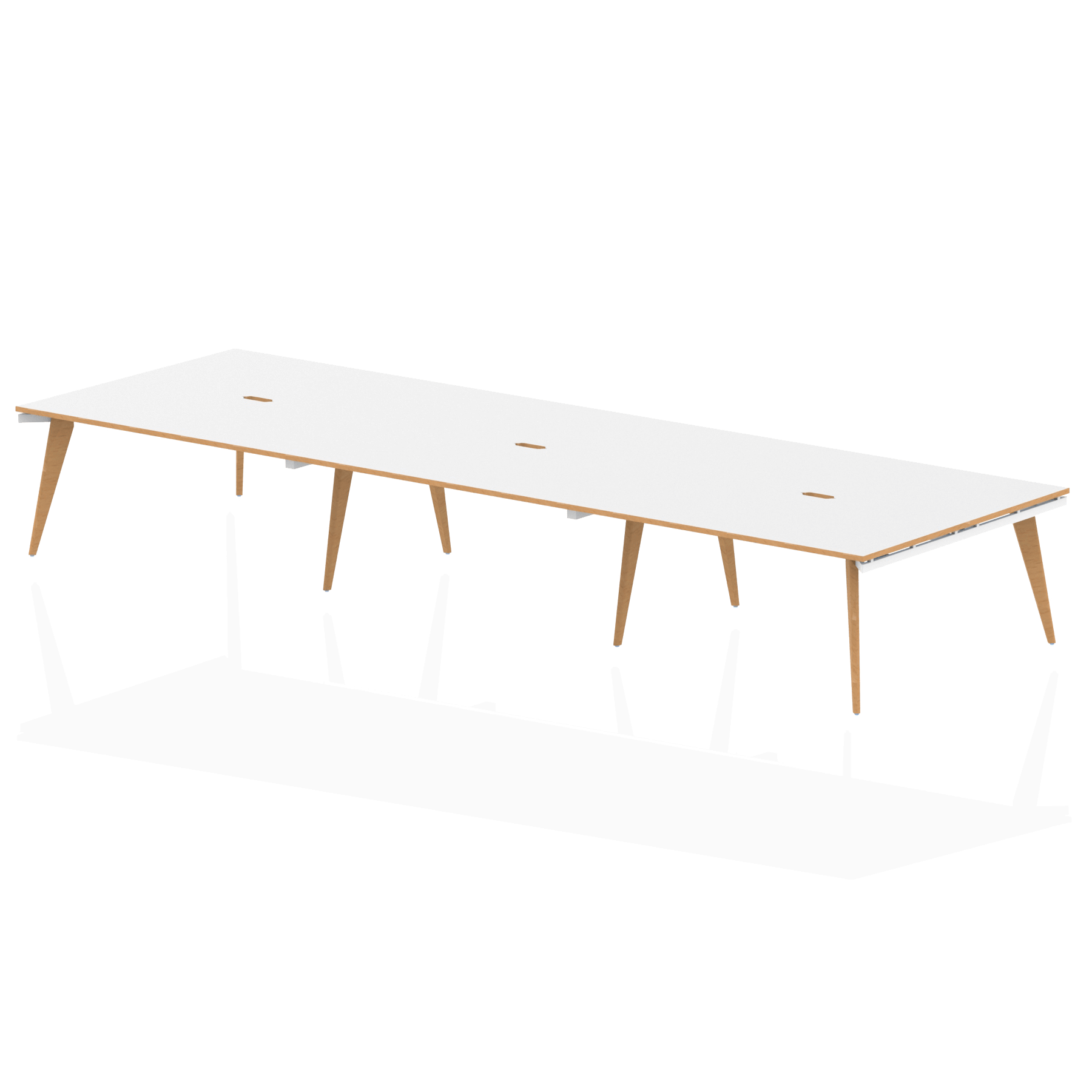 Office furniture oslo-b2b-desk Dynamic  White/Natural Wood 160 Wide 6 Person