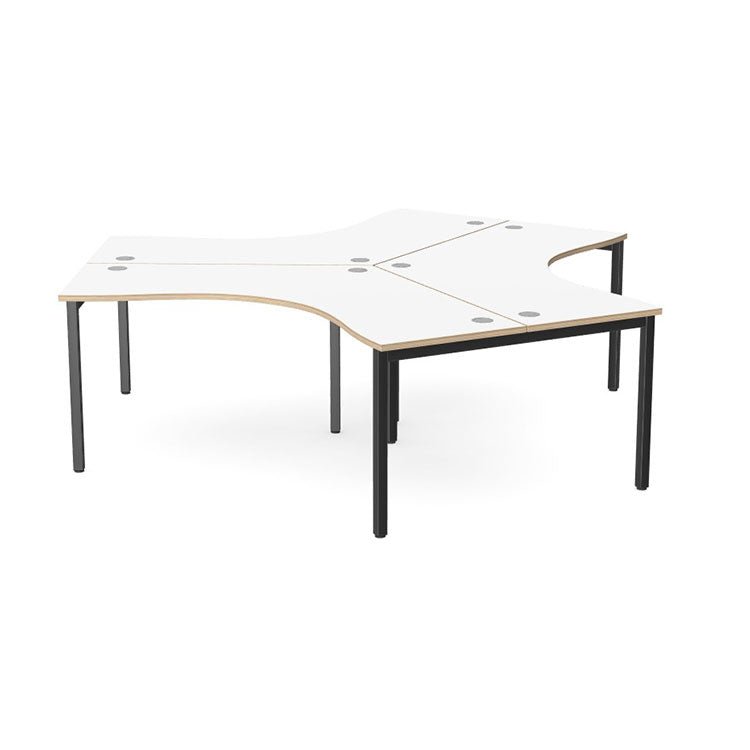 Office Cluster Desk POD C-Sense Trio Cluster 120Degree With Closed Leg