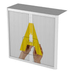 Office  Tambour Holiday Cupboard  100cm H with 2 shelves EOTAM1M-Holiday 12 Office Furniture and Home Remote Working