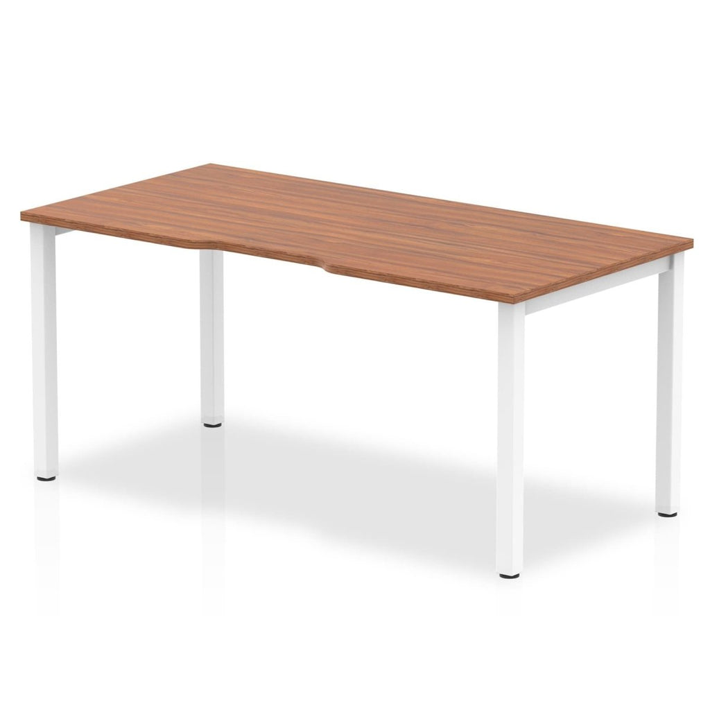 Office furniture evolve-plus-single-starter-desk Dynamic  Walnut 140  Wide White Wide