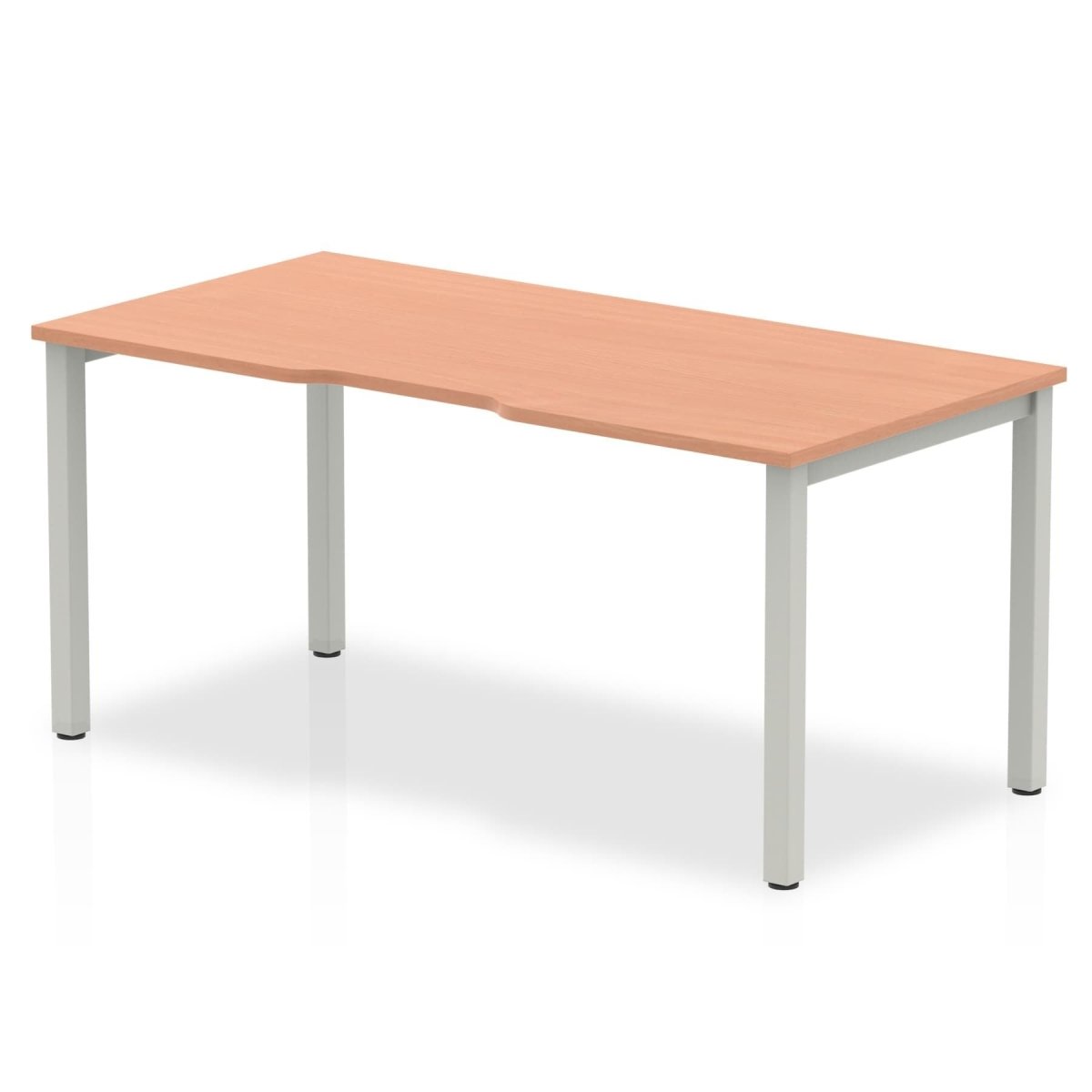 Office furniture evolve-plus-single-starter-desk Dynamic  Beech 160  Wide Silver Wide
