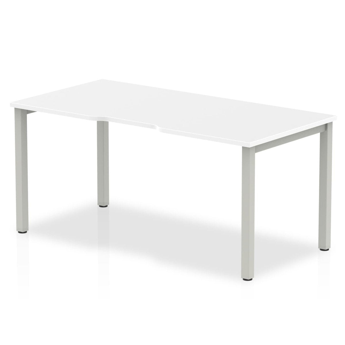 Office furniture evolve-plus-single-starter-desk Dynamic  White 140  Wide Silver Wide