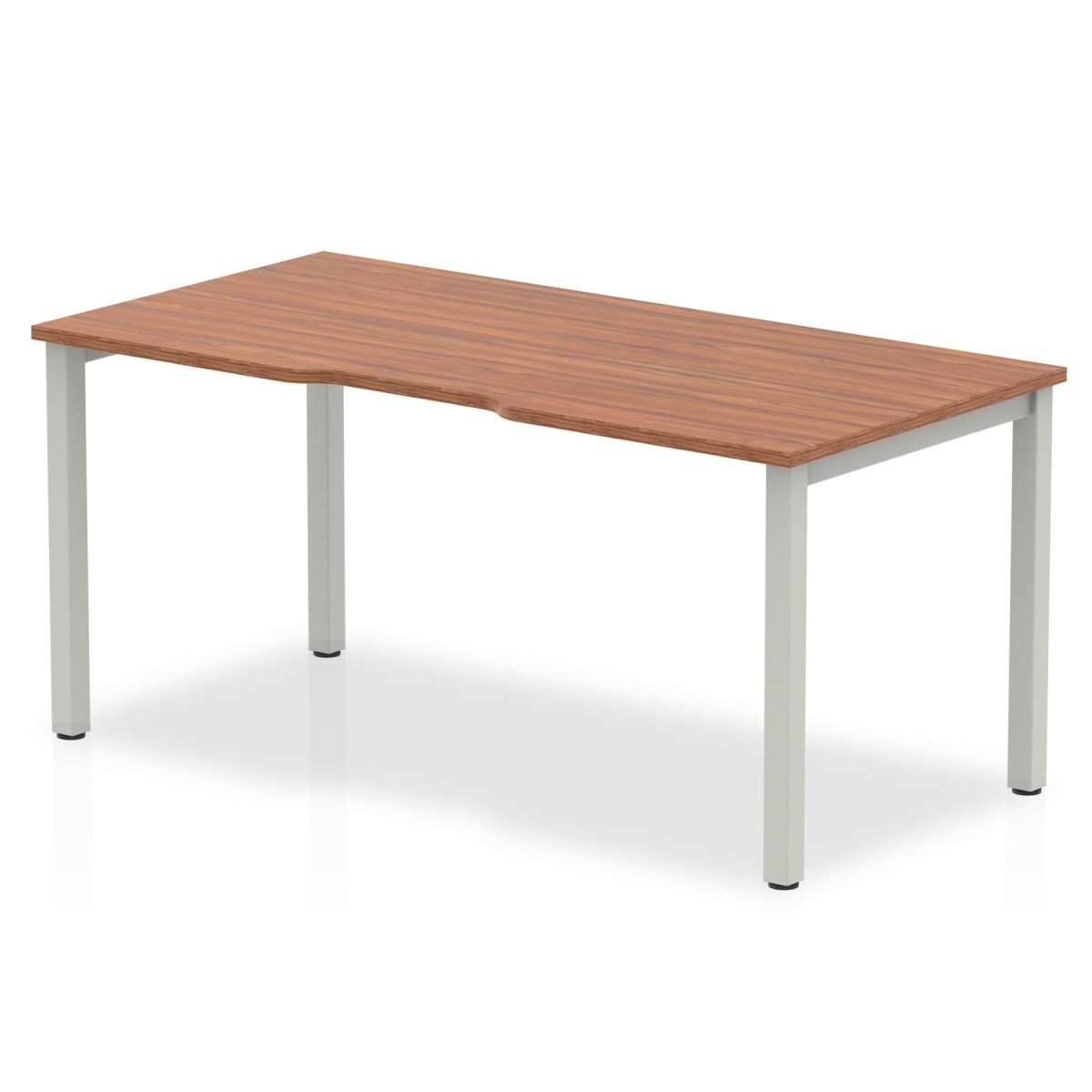 Office furniture evolve-plus-single-starter-desk Dynamic  Walnut 140  Wide Silver Wide