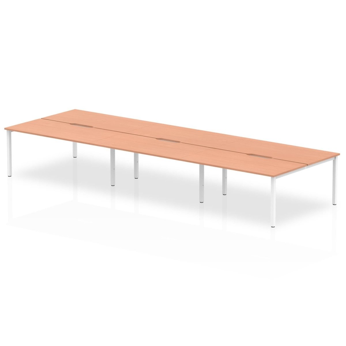 Office furniture evolve-plus-b2b-desk-6-person Dynamic  Walnut Silver  140 Wide