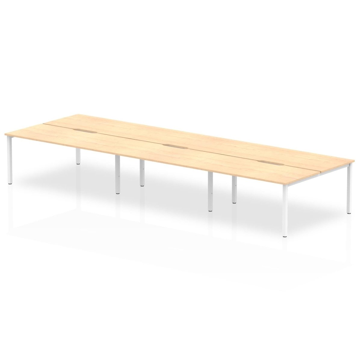 Office furniture evolve-plus-b2b-desk-6-person Dynamic  Walnut White  160 Wide