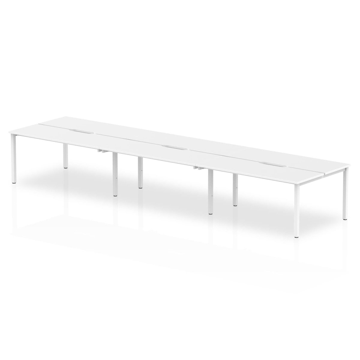 Office furniture evolve-plus-b2b-desk-6-person Dynamic  Grey Oak White  160 Wide