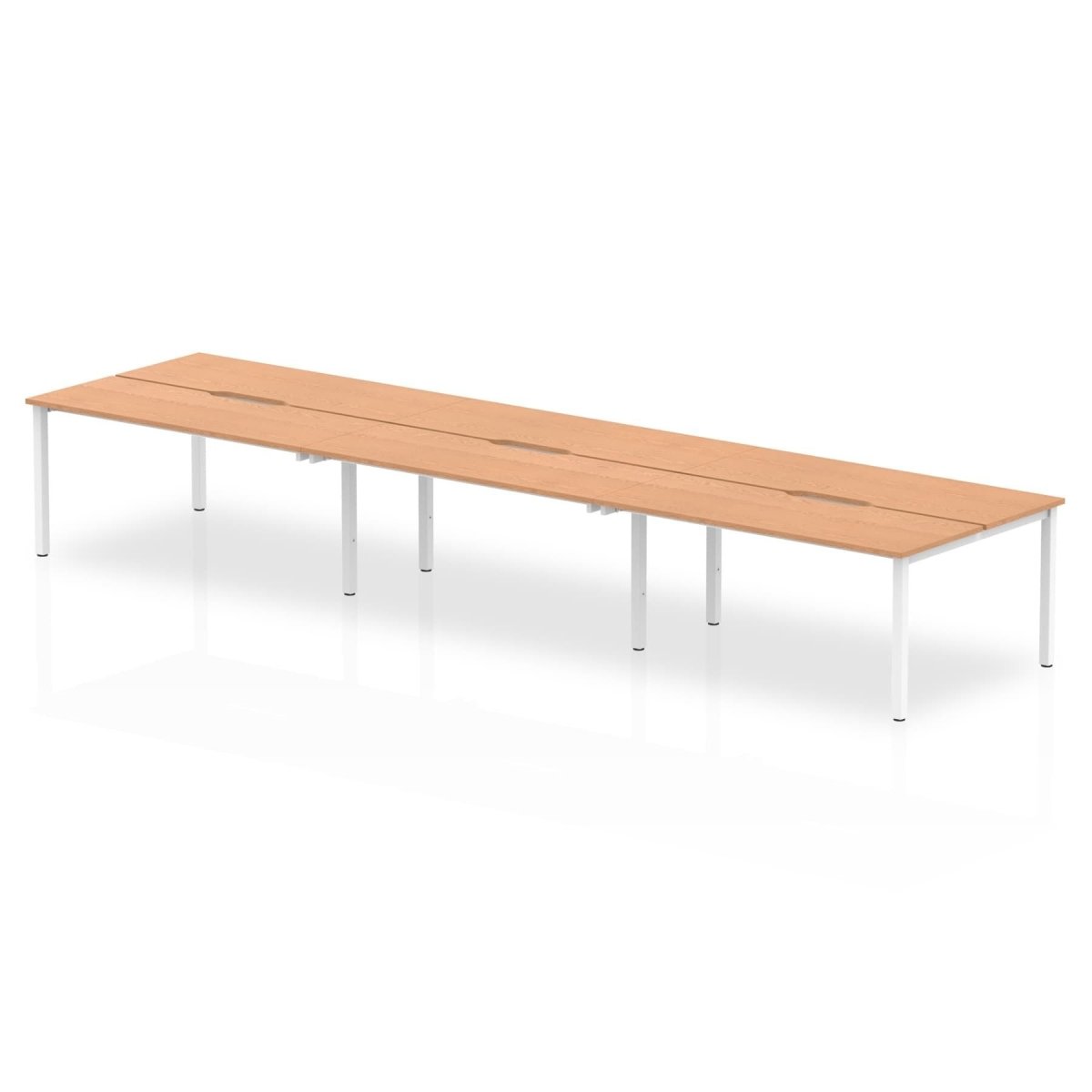 Office furniture evolve-plus-b2b-desk-6-person Dynamic  Grey Oak Silver  140 Wide