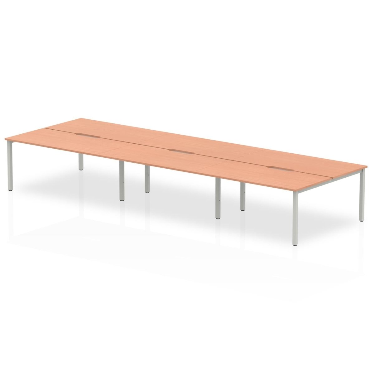 Office furniture evolve-plus-b2b-desk-6-person Dynamic  Walnut Silver  120 Wide