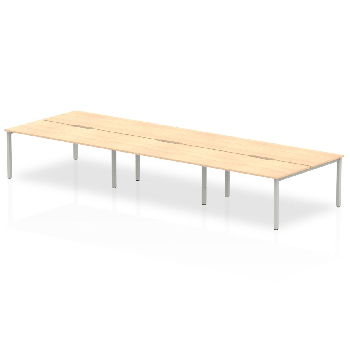 Office furniture evolve-plus-b2b-desk-6-person Dynamic  Walnut White  140 Wide