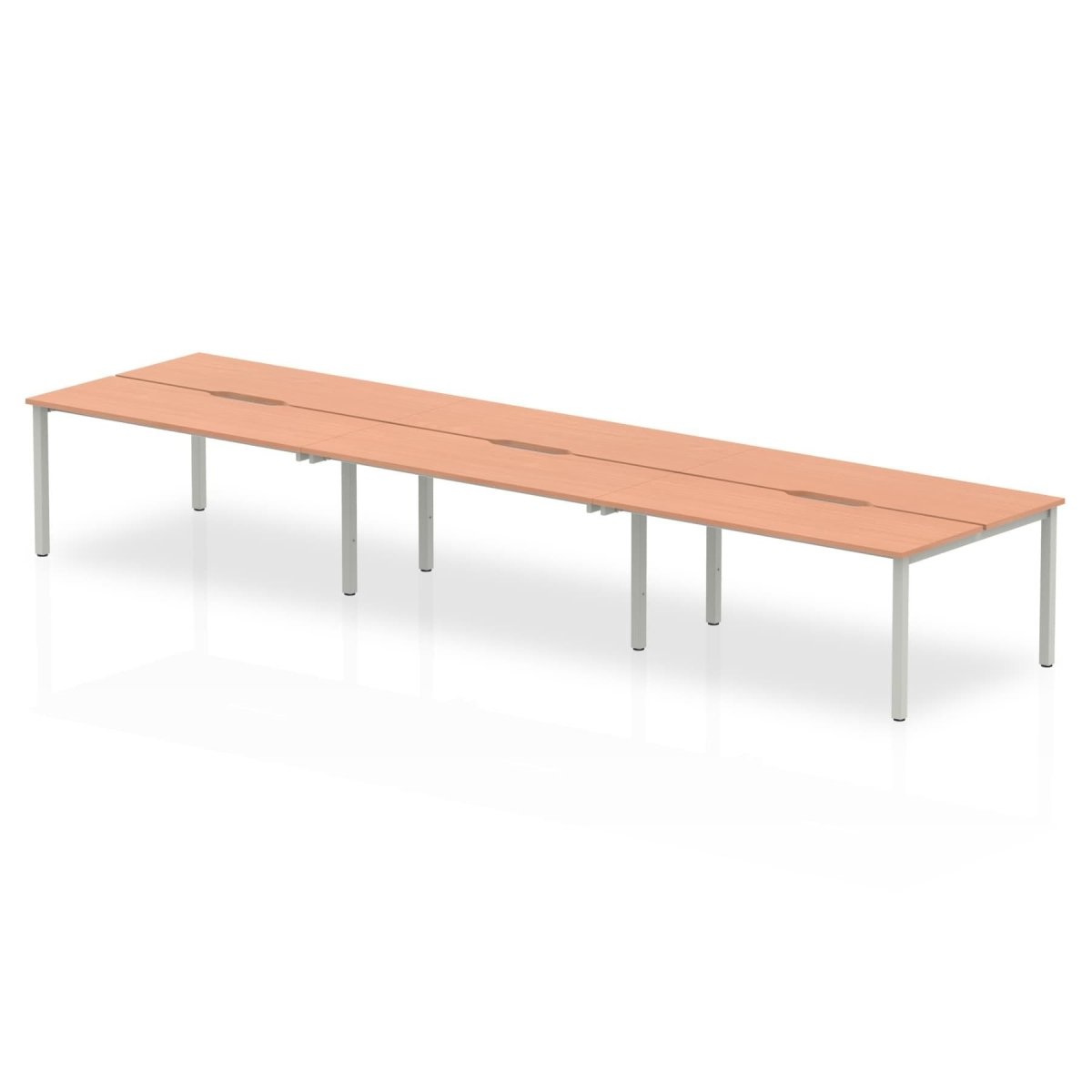 Office furniture evolve-plus-b2b-desk-6-person Dynamic  Maple Silver  120 Wide