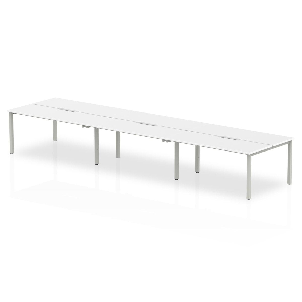 Office furniture evolve-plus-b2b-desk-6-person Dynamic  Grey Oak White  140 Wide