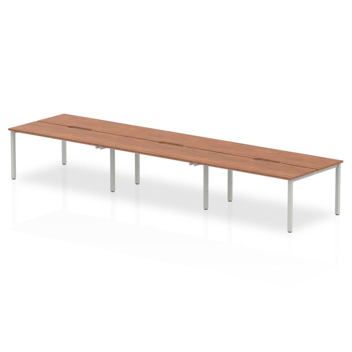 Office furniture evolve-plus-b2b-desk-6-person Dynamic  Grey Oak Silver  160 Wide