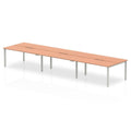 Office Bench Desk Evolve Plus B2B  6 Person by Dynamic Beech Silver  120 Wide