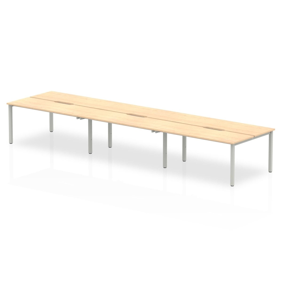 Office furniture evolve-plus-b2b-desk-6-person Dynamic  Beech White  140 Wide